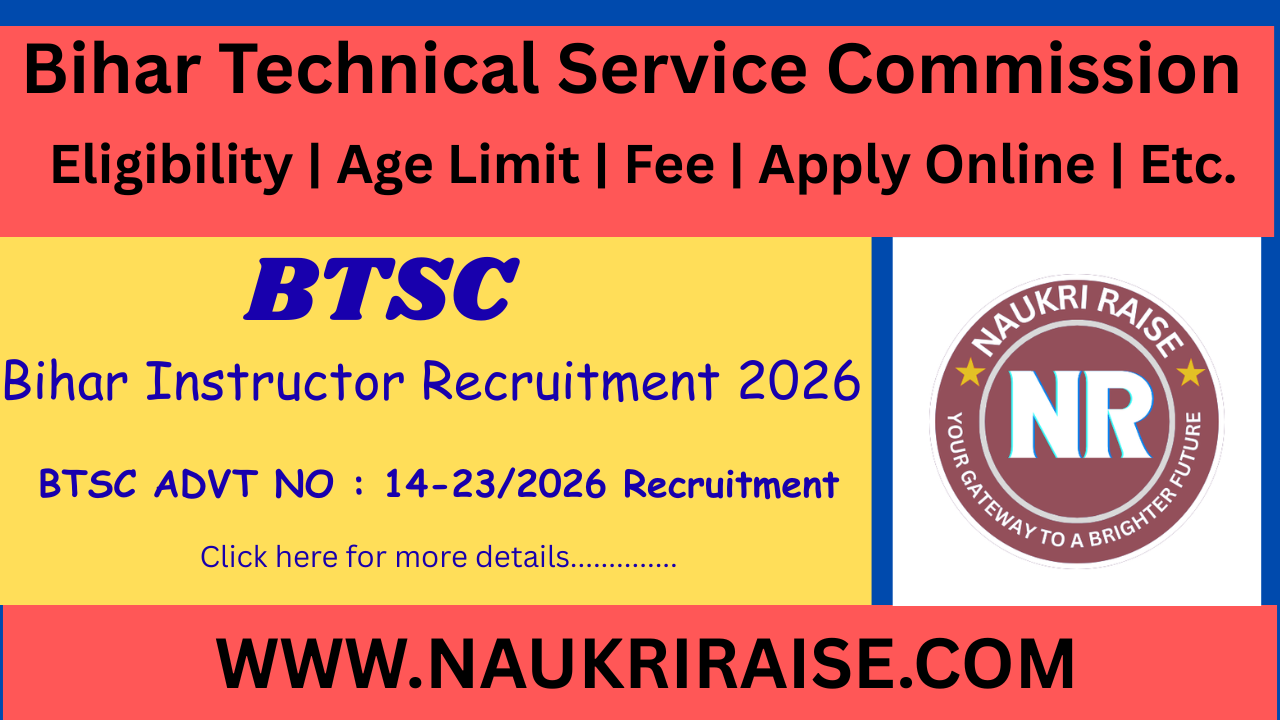 Bihar BTSC Instructor Recruitment 2026 Online Apply